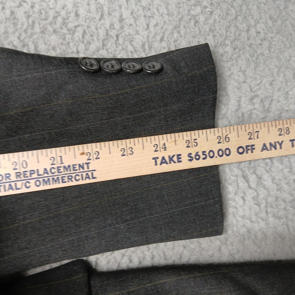 Jos. A. Bank 34063 Pinstripe Suit Jacket Blazer Mens 42L Gray Wool EUC - Picture 8 of 9